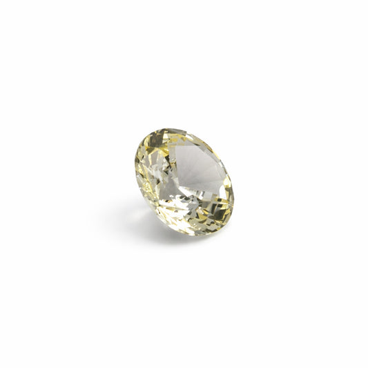 1.09ct Unheated White Sapphire (Yellow Tint) – VVS Clarity – Round Brilliant – Ceylon Origin