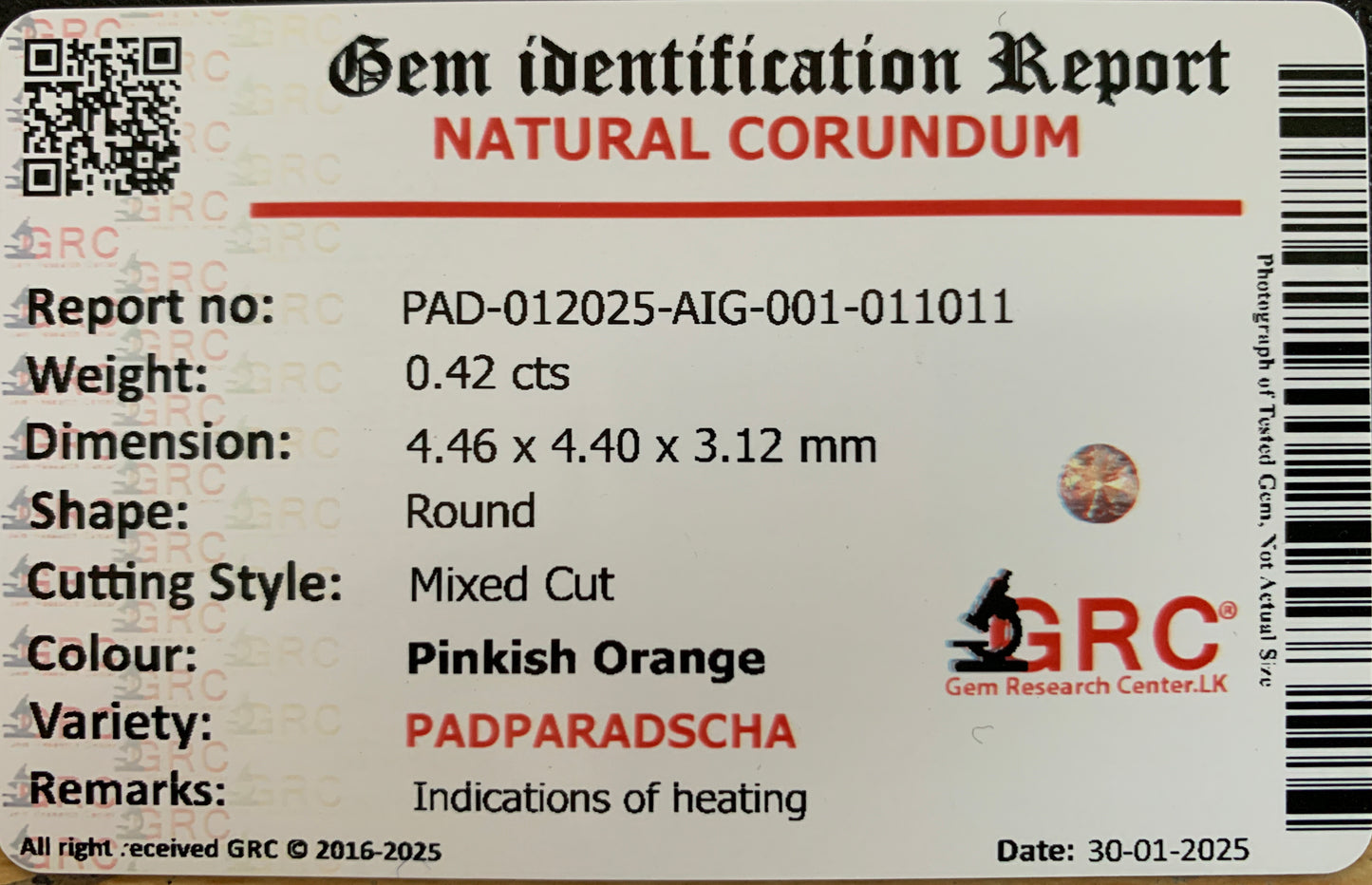 Natural Padparadscha Sapphire – Premium Mixed-Cut Round Beauty 0.42Crt