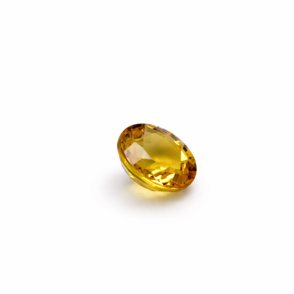 Vivid Orangish Yellow Sapphire – 1.04 Carat Natural | Round Mixed Cut | Heated Gem | Certified