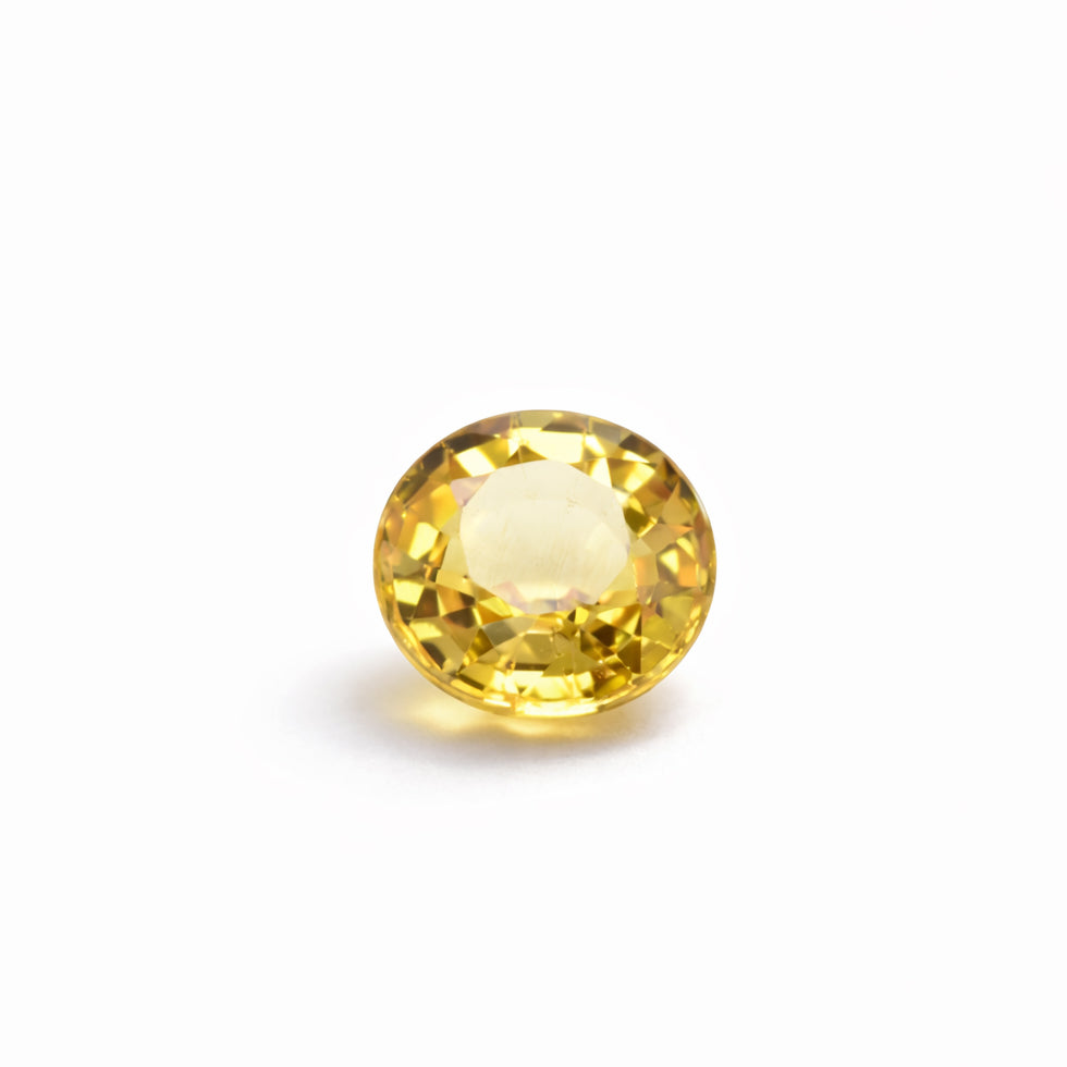 Vivid Orangish Yellow Sapphire – 1.04 Carat Natural | Round Mixed Cut | Heated Gem | Certified