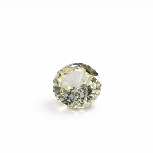 1.09ct Unheated White Sapphire (Yellow Tint) – VVS Clarity – Round Brilliant – Ceylon Origin