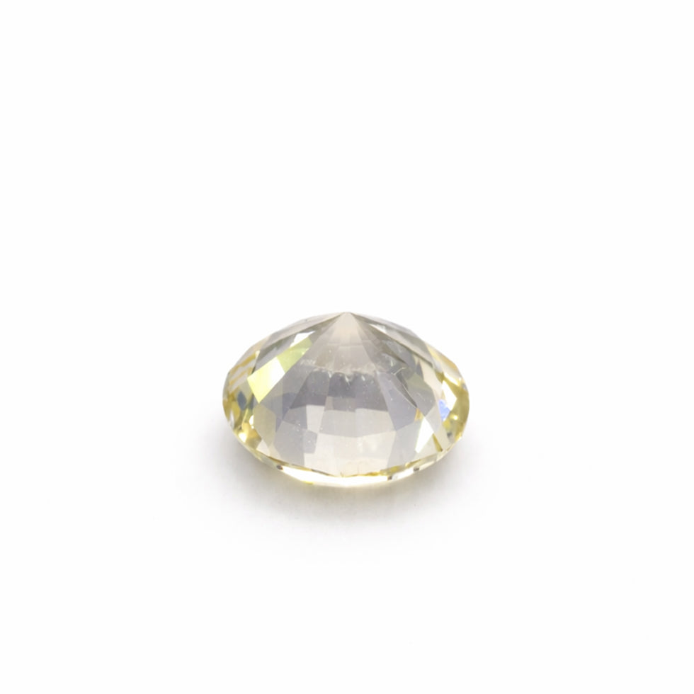 1.09ct Unheated White Sapphire (Yellow Tint) – VVS Clarity – Round Brilliant – Ceylon Origin