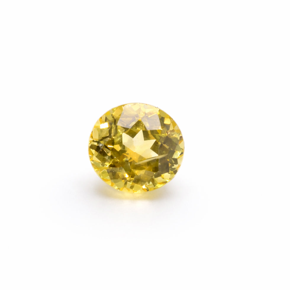 Natural Yellow Sapphire – 1.11 Carat Round Brilliant Cut | VVS Clarity | Heated Ceylon Sapphire | Certified