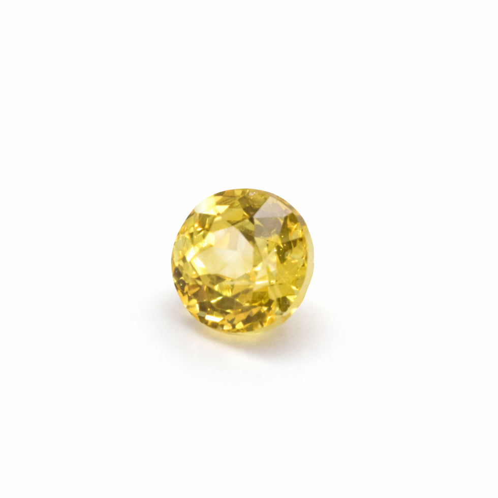Natural Yellow Sapphire – 1.11 Carat Round Brilliant Cut | VVS Clarity | Heated Ceylon Sapphire | Certified