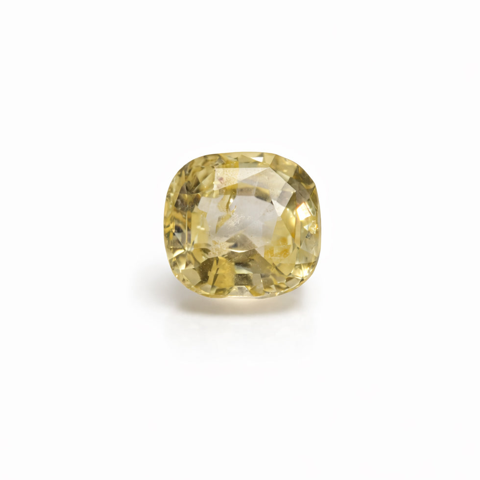 Natural Yellow Sapphire – Premium Unheated Cushion Mixed-Cut Gemstone (1.50 ct)