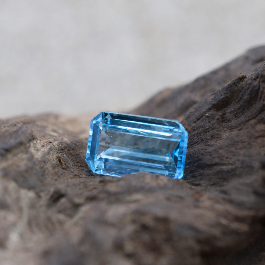 Natural 4.0ct Swiss Blue Topaz Gemstone from Sri Lanka - SI Clarity, Ideal for Rings & Pendants